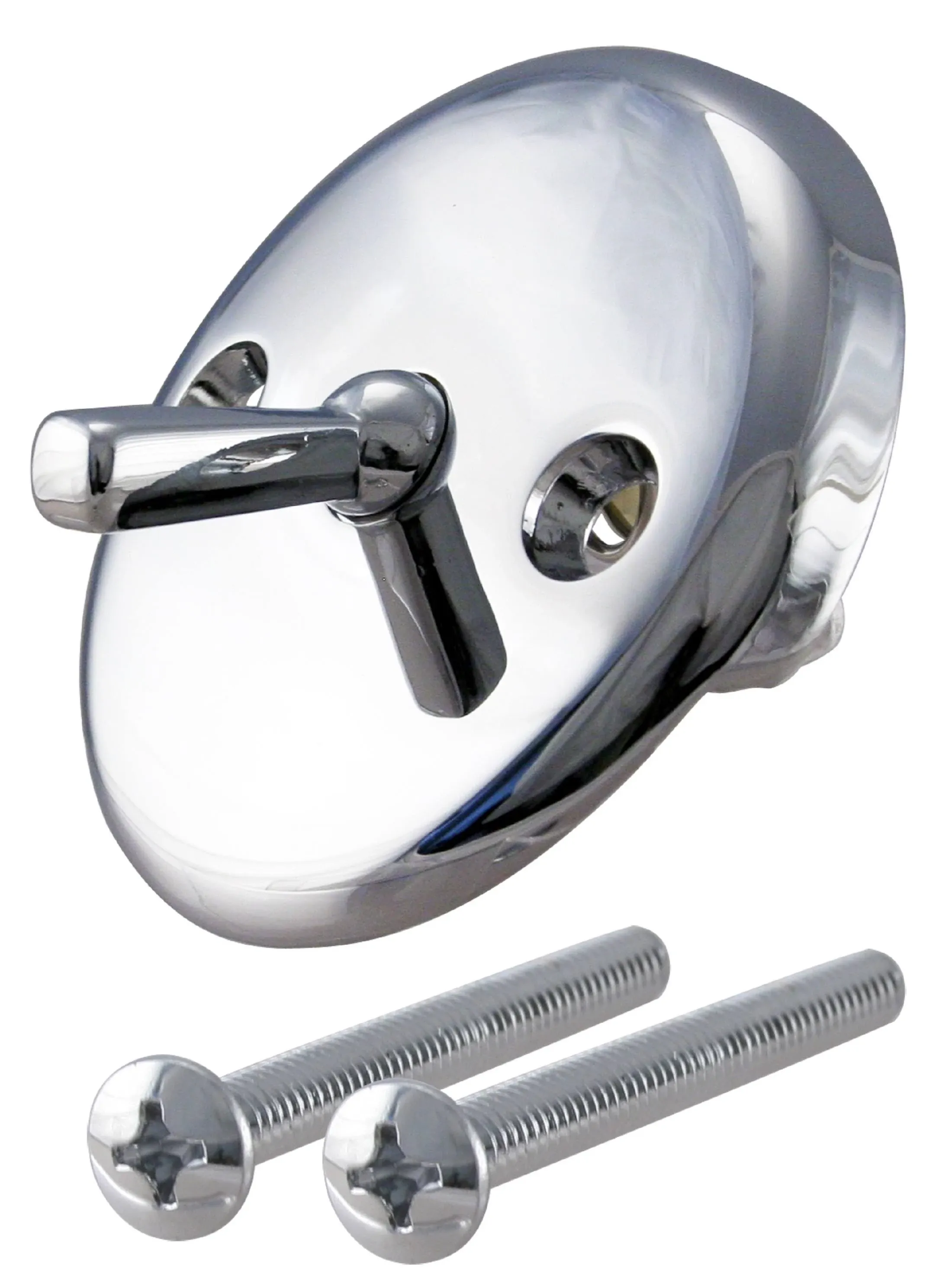 Westbrass 3-1/8 in. Two-Hole Trip Lever Overflow Face Plate and Screws in Stainless Steel