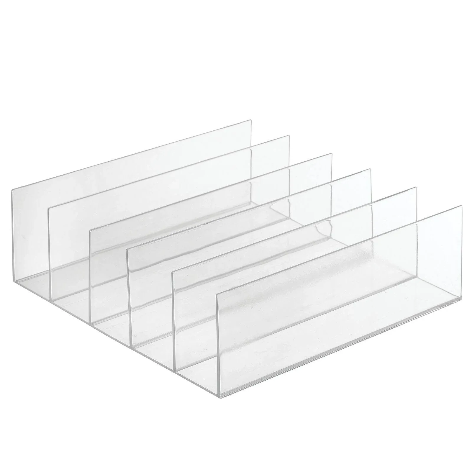 mDesign Plastic Divided Purse Storage Organizer for Closets - 4 Pack - Clear