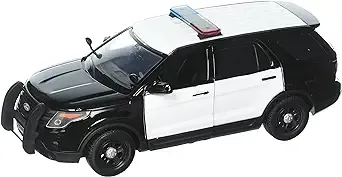 2015 Ford Police Interceptor Utility Unmarked Black and White 1/24 Diecast Model Car by Motormax