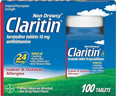 Claritin 24 Hour Non-Drowsy Allergy Medicine, Loratadine Antihistamine Tablets, 100 Ct