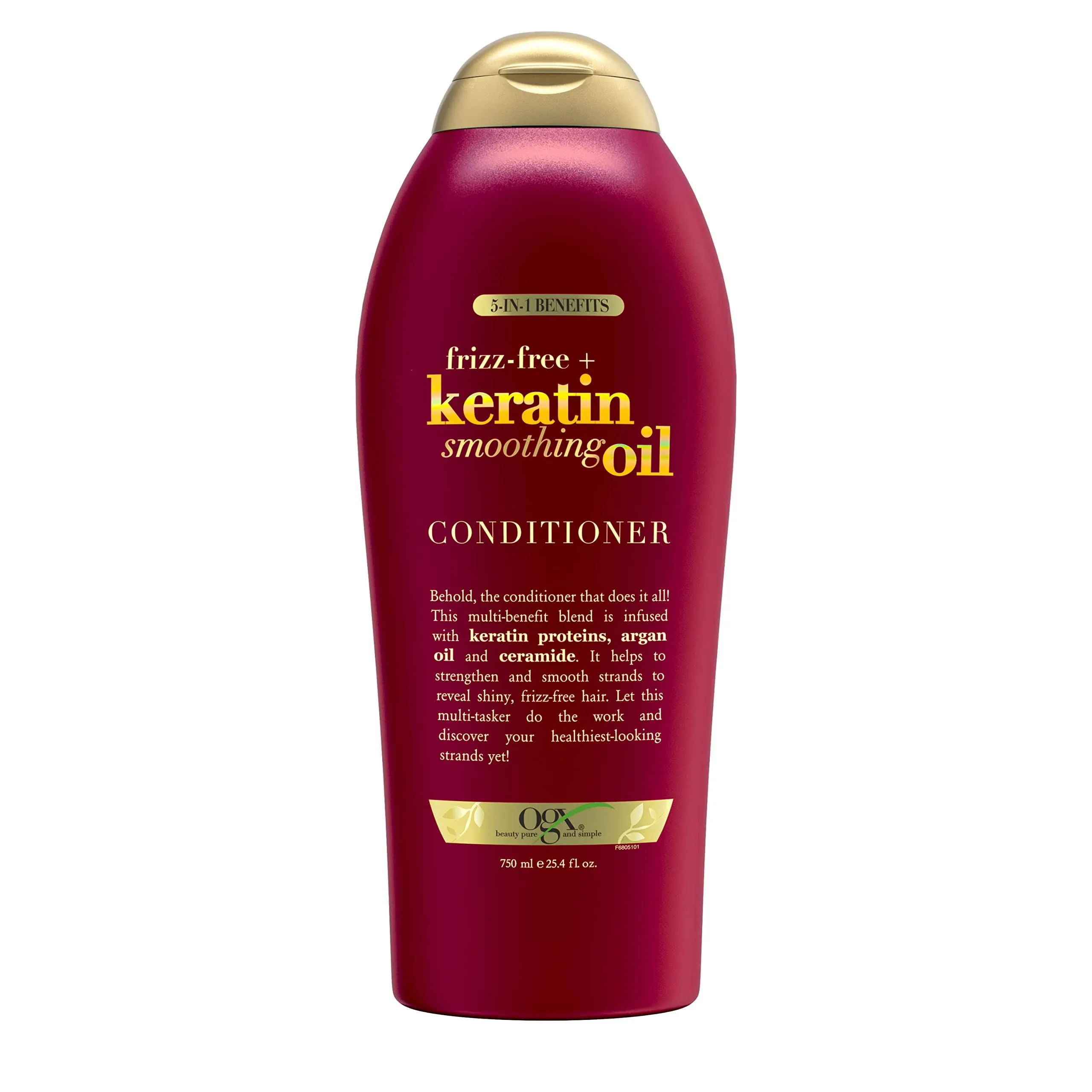 OGX Frizz-Free + Keratin Smoothing Oil Conditioner, 25.4 fl oz