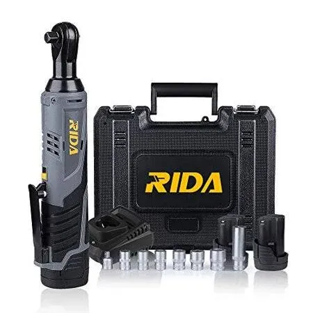 Rida Cordless Electric Ratchet Wrench Set 40 ft-lbs 400 RPM 3/8" 12V Cordless ...