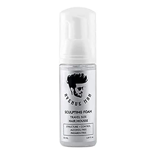 Sculpting Foam for Men (7oz) by Avenue Man Hair Products - Strong Hold Volumizing Mousse with Certified Organic Extracts - Paraben-Free Hair Styling