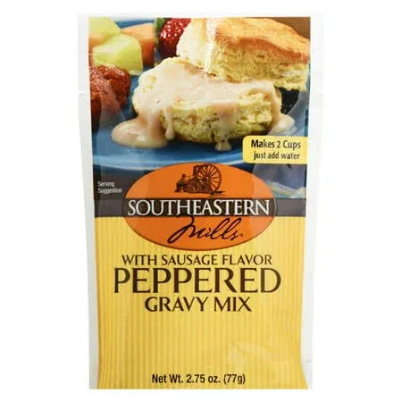 Southeastern Mills Old Fashioned Peppered Gravy Mix, with Sausage Flavor 2.75 Ounce (Pack of 24)