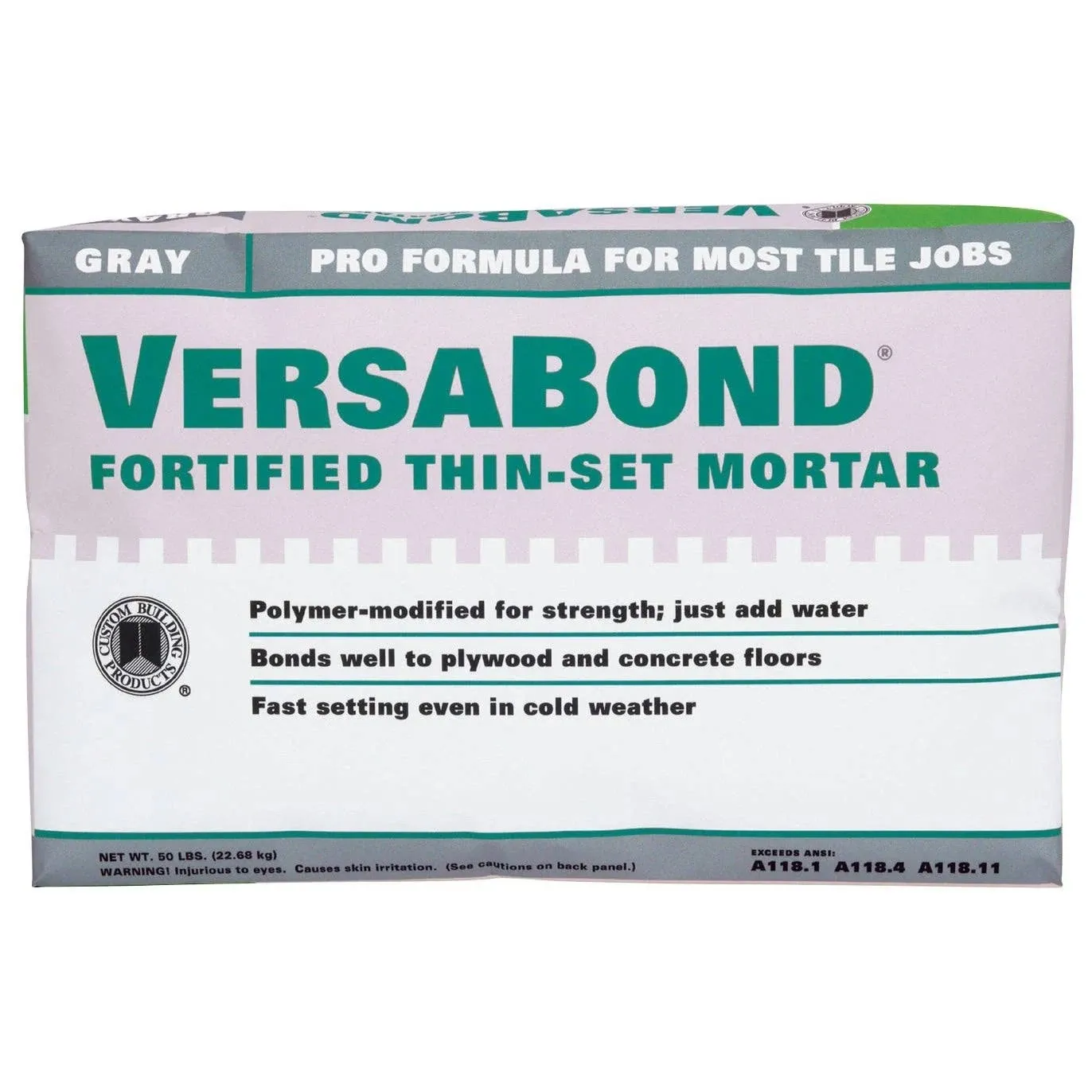 Versabond Mortar, Professional, Gray, Thin-Set - 2 set [50 lbs (22.68 kg)]