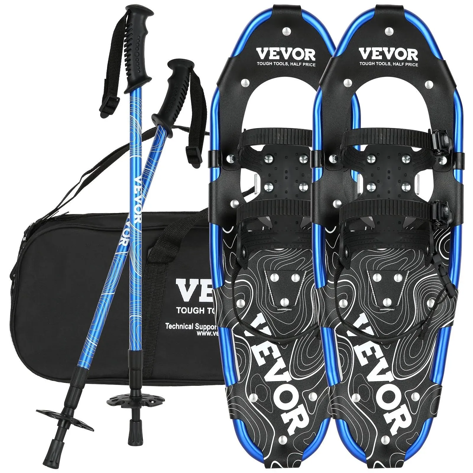 30&#034; Light Weight Snowshoes with Poles &amp; Carrying Bag for Women Men Up to  287lbs