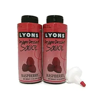 Lyons Gourmet Raspberry Dessert Sauce (Pack of 2) with Applicator Tip