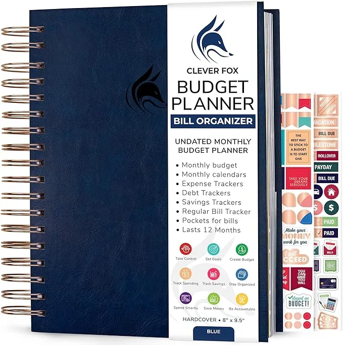 Clever Fox Budget Planner & Monthly Bill Organizer with Pockets. Expense Tracker Notebook, Budgeting Journal and Financial Plann