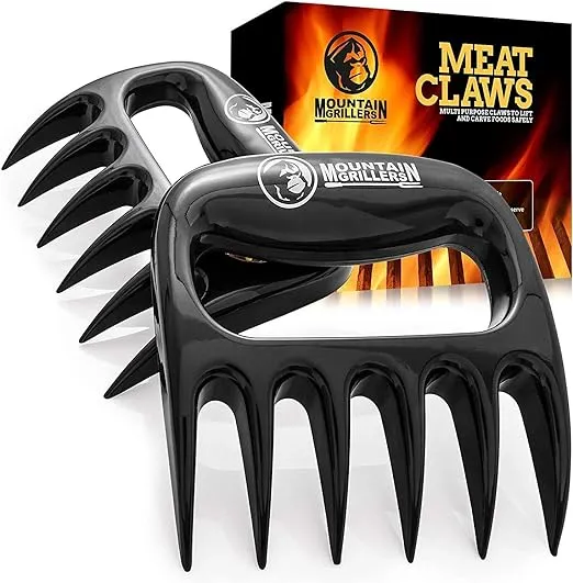 Mountain Grillers Meat Claws - Pulled Pork Claws and Meat Shredder - Grilling Claws BBQ Tools for Meat Shredding - Meat Pulling Claws for Barbecue, Smoker, and Grill Bear Claws - Pack of 2, Black