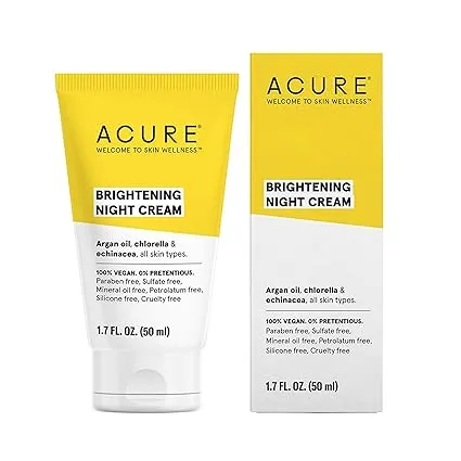 Acure Brilliantly Brightening Night Cream - 1.7 fl oz tube