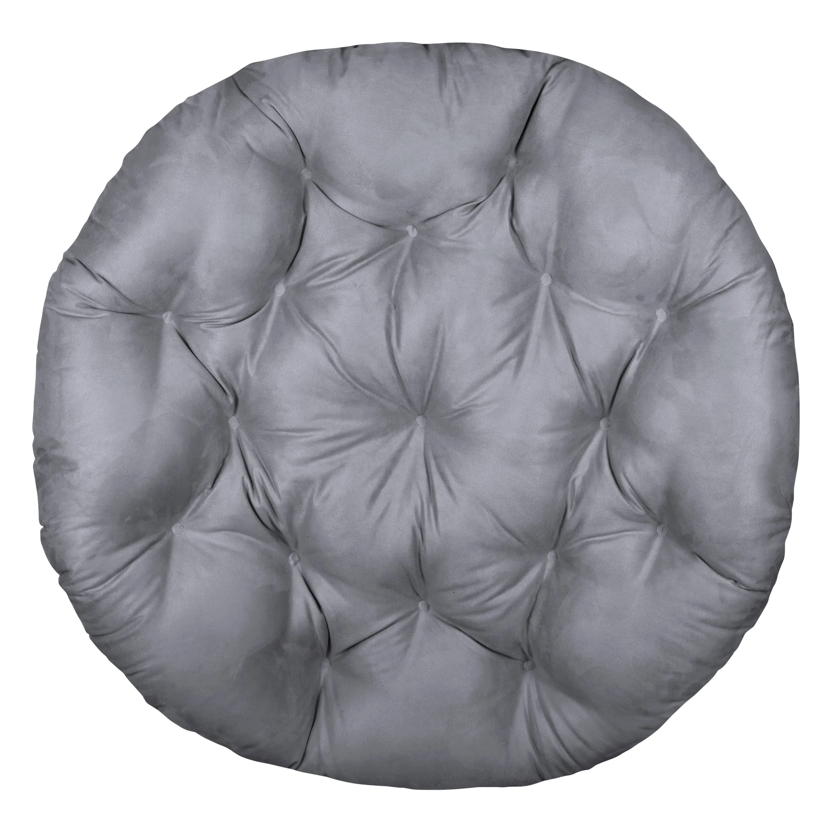 Klear Vu Solid Microsuede Papasan Chair Cushion for Living Room, Bedroom, Nursery or Home Office, 45" x 6" Seat Pad, 45" Diameter, Gray