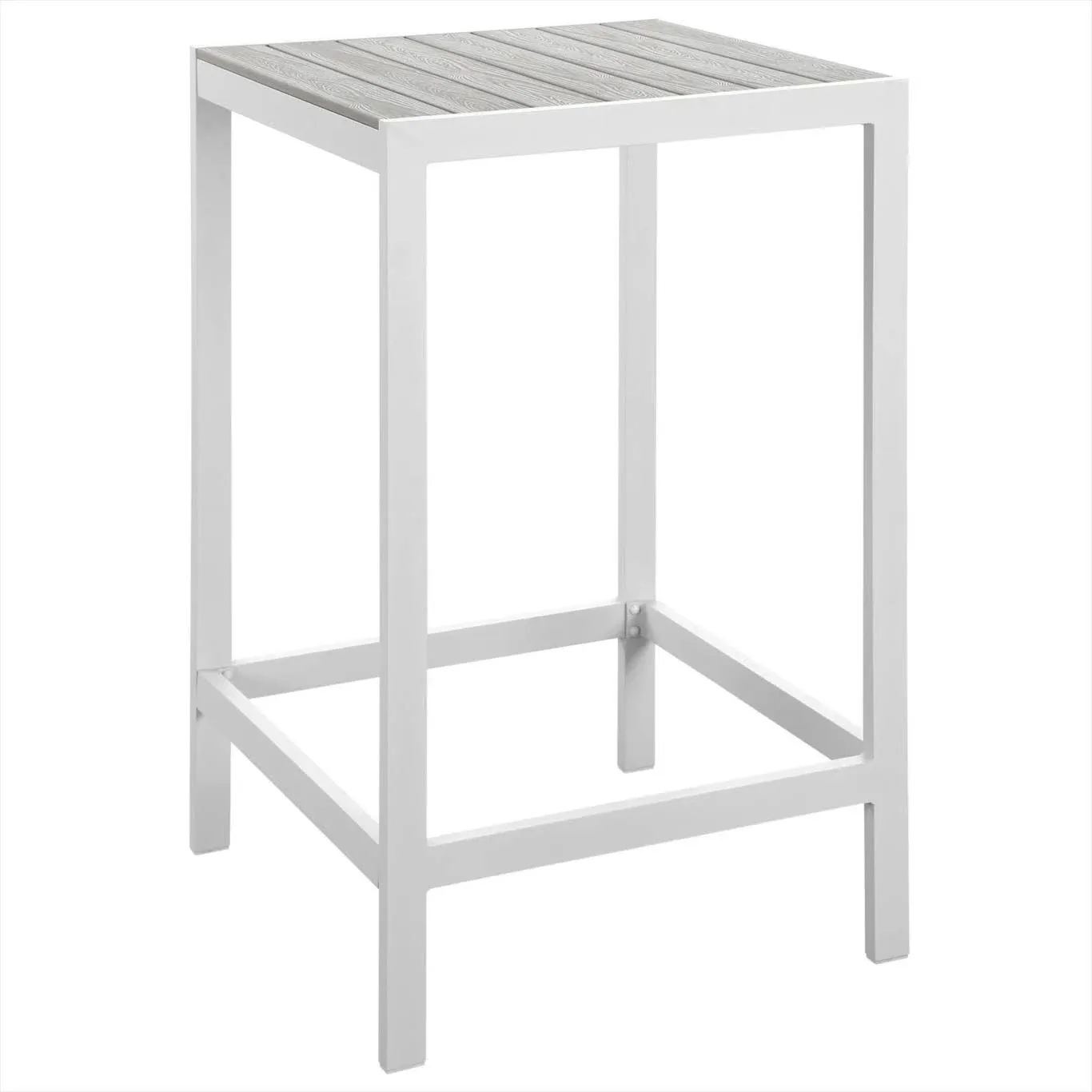 Modway Maine Outdoor Patio Bar Table - White Light Gray