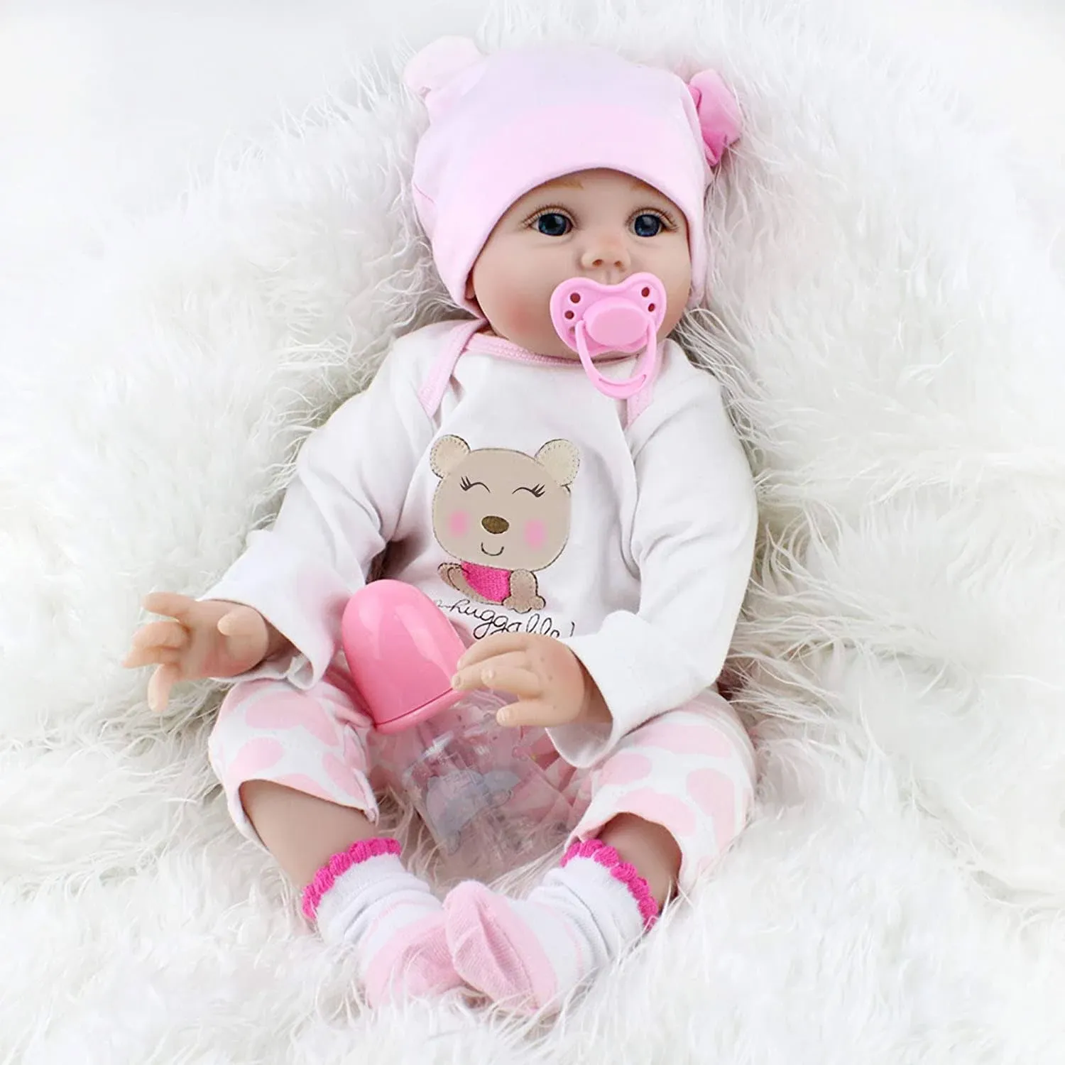 Reborn Baby Dolls Lucy, 22 inch Realistic Girl Doll, Lifelike Soft Vinyl Weig...