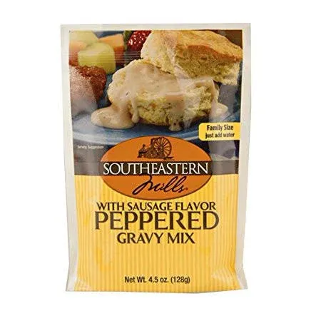 Southeastern Mills Peppered Gravy Mix w/ Sausage Flavor: 4- 4.5 oz Packets