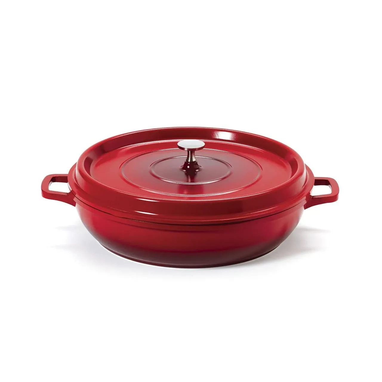 G.E.T. CA-008-R/BK Heiss Lightweight Cast Aluminum Braiser Pan / Casserole Dish ...