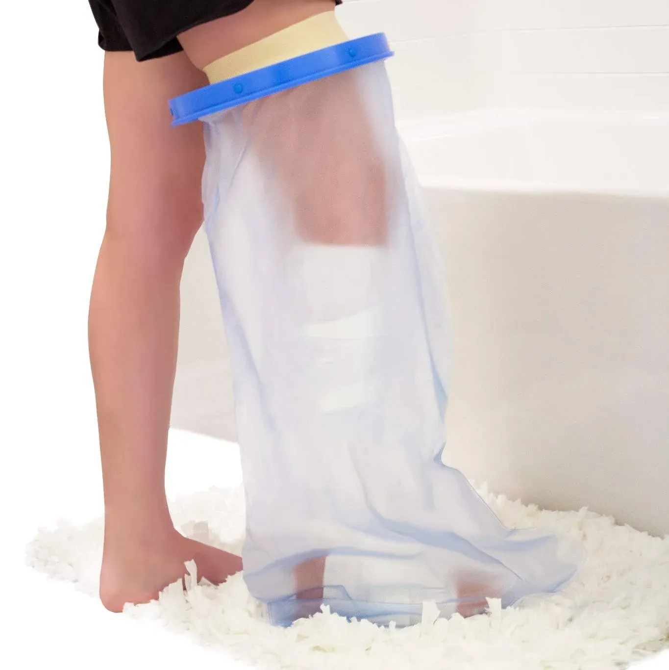 DMI Reusable Waterproof Cast Cover, Wound Barrier and Bandage Protector for Adult Leg, Foot and Ankle Providing Watertight Seal in Showers, Baths and Pools