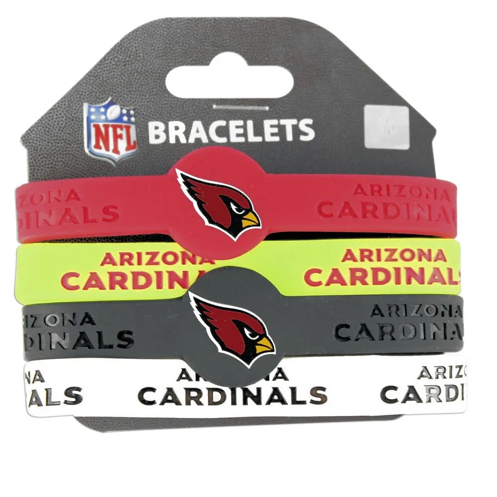 Arizona Cardinals Bracelets - 4 Pack Silicone - Special Order