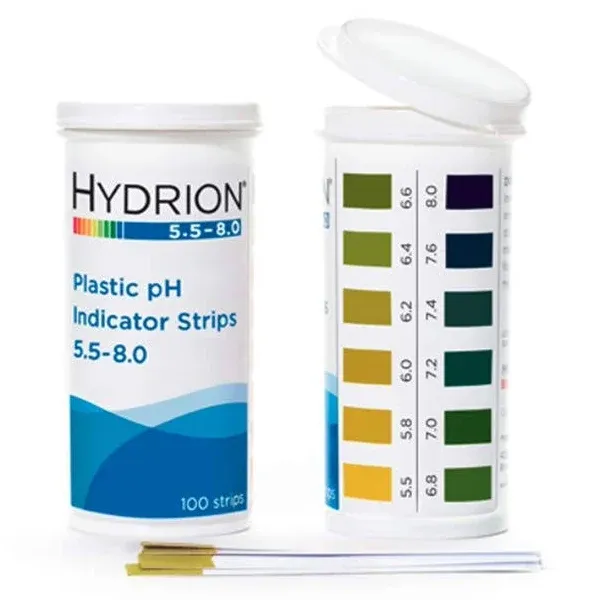 MicroEssential PH Strips, Hydrion PH Range 5.5-8,100 Strips used for Testing ...