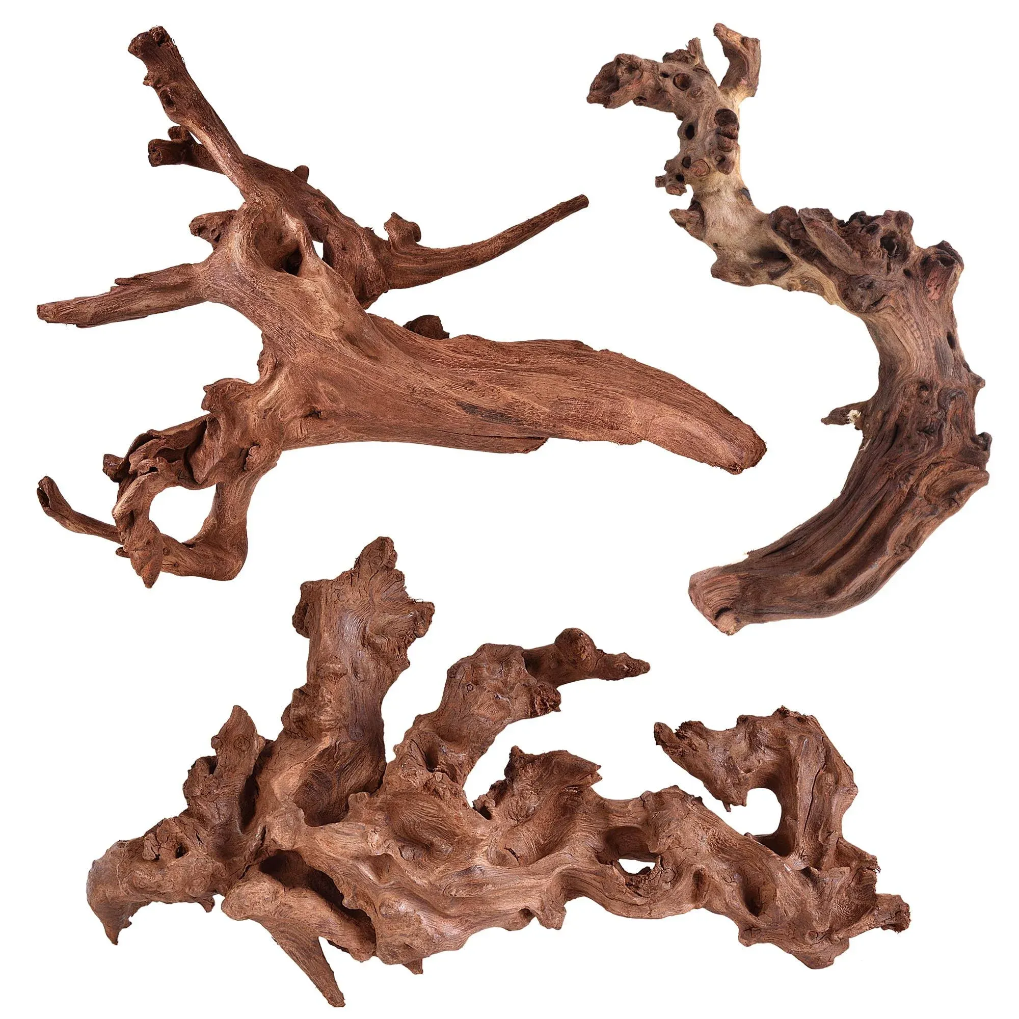 majoywoo Natural Coral Driftwood for Aquarium Decor Fish Tank Decorations, Assorted Driftwood Branch 6-10" 3 Pcs, Reptile Decor…