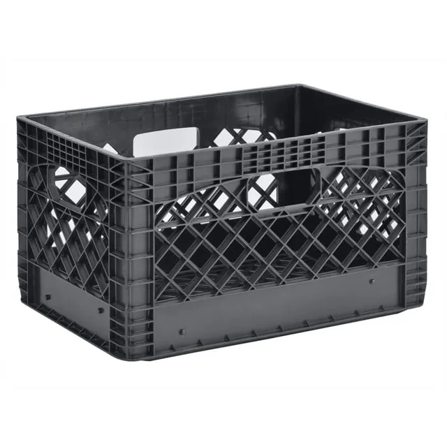 Juggernaut Storage 24Qt Stackable Storage Crate w/ Handles, Black(3Pk)(Open Box)