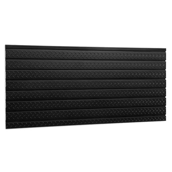 NewAge Products Pro Series 56-Inch Black Diamond Plate Slatwall BackSplash