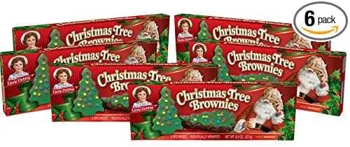 Little Debbie Christmas Tree Brownies, 30 Individually Wrapped, Chocolate (Pack of 6)