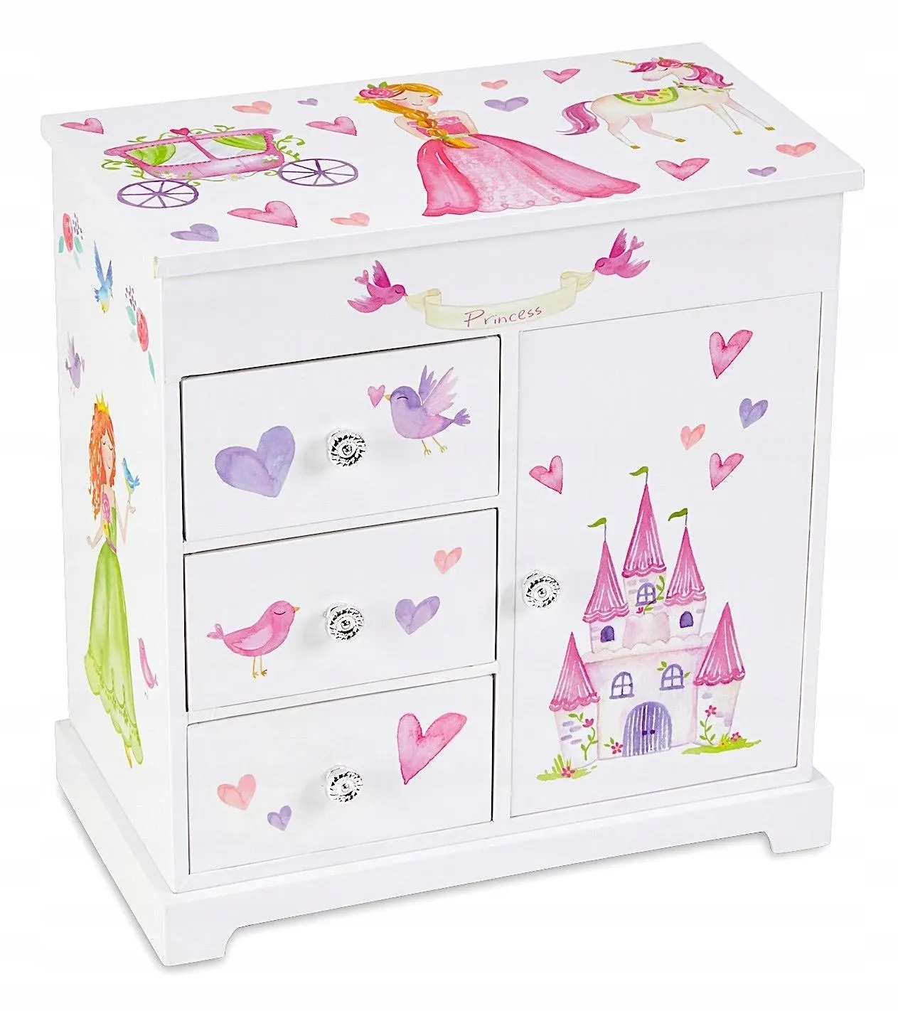 Jewelkeeper Unicorn Musical Jewelry Box with 3 Pullout Drawers, Fairy Princess ...