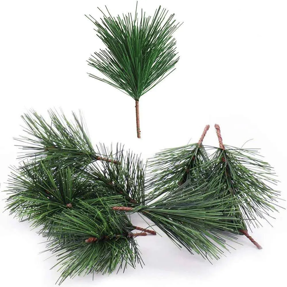 Shxstore-1 Artificial Green Pine Needles Branches Small Twigs Stems Picks for ...