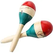 Musfunny Maracas Hand Percussion Rattles,Beech Wood Material Rumba Shakers with Clear and Professional Sounds Musical Instrument for Party,Games (Natural)