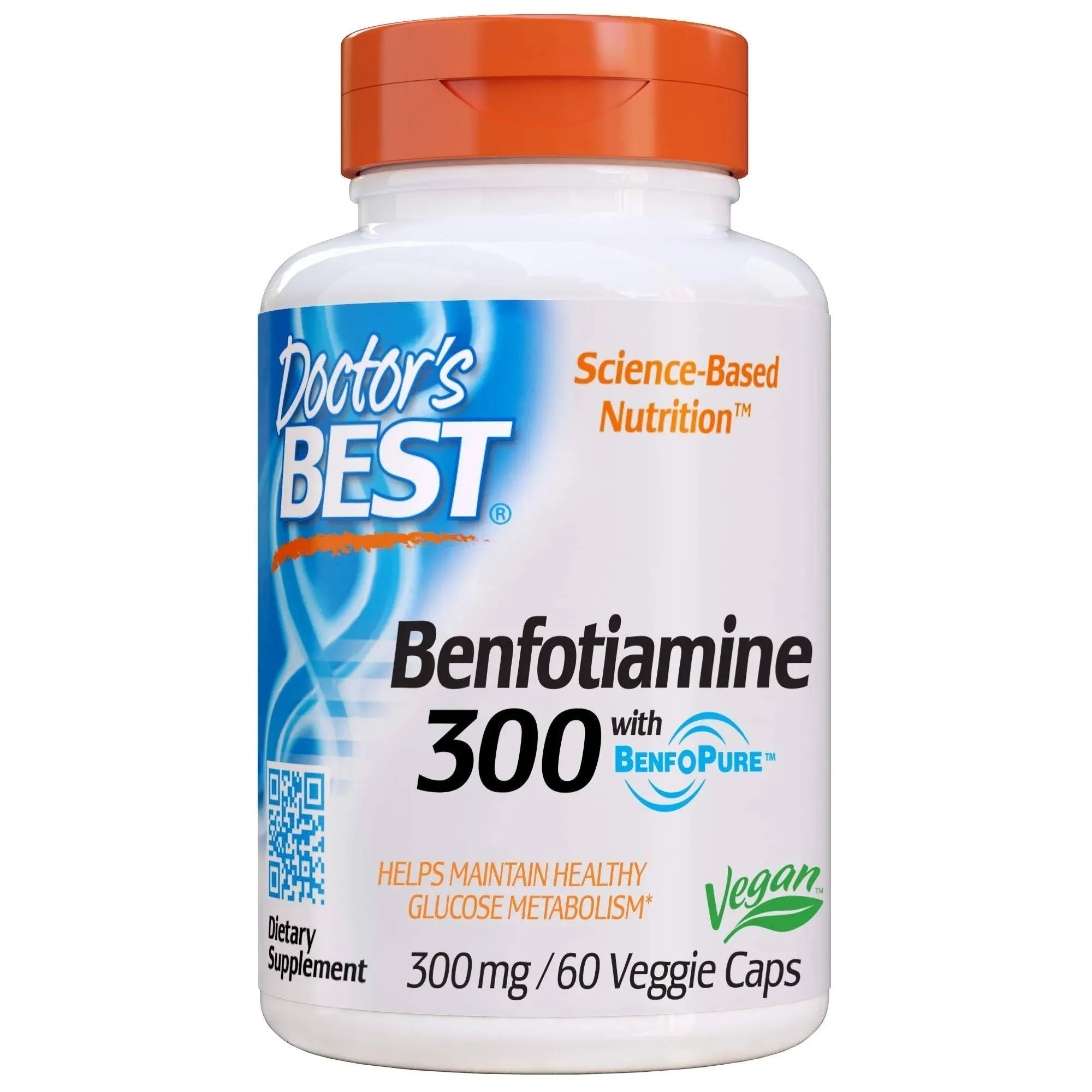 Doctor's Best, Benfotiamine 300 with BenfoPure, 300 mg, 60 Veggie Caps