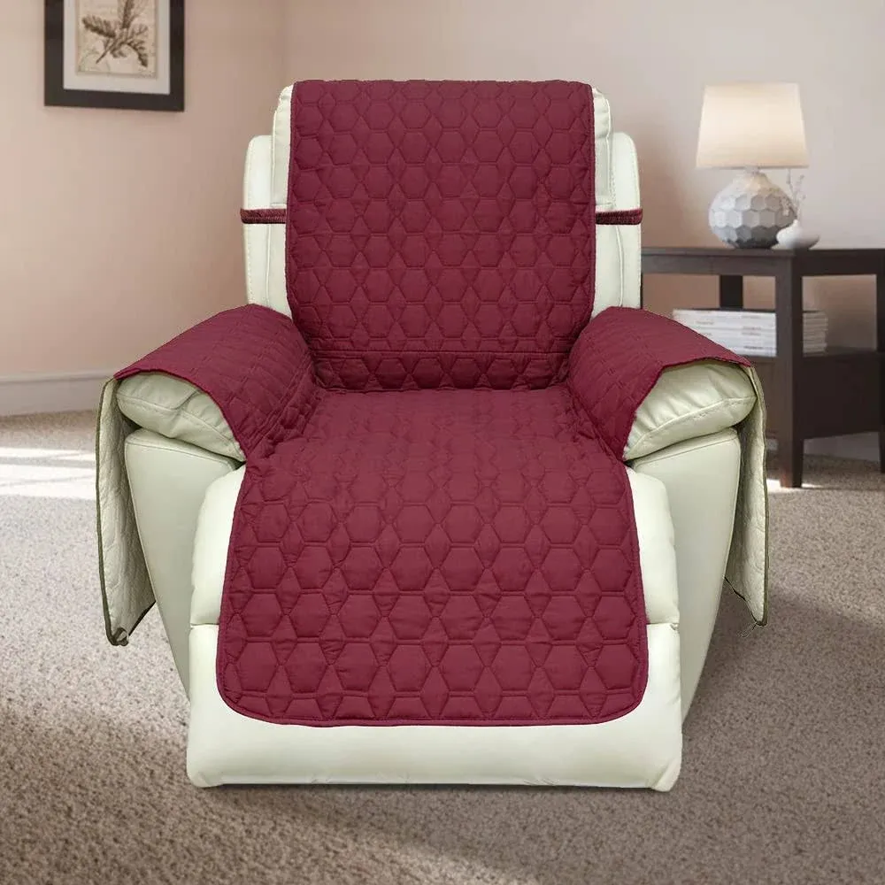 30 Inch Recliner Cover - Burdungy 100% Waterproof Anti-Slip Large 30&#034; Burgundy