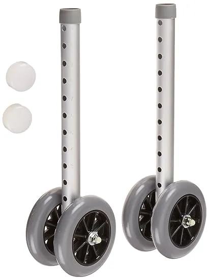 Days Double 5" Wide Wheels and Glide Caps for Bariatric Adjustable Walker ...