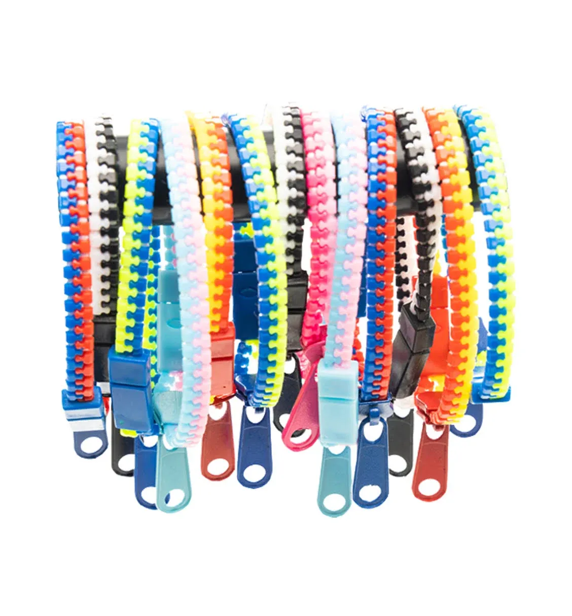 "Studico Zip-Zip Hooray Fidget Bracelets for Kids, Multi-Colored Sensory Toys, Perfect for Kid's Party Favors / 48 Pack"