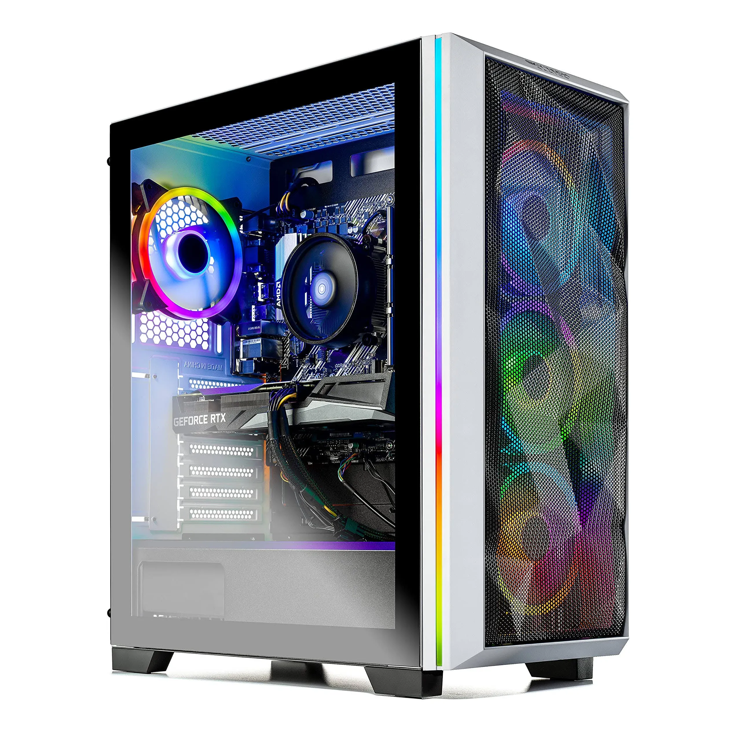 Skytech Gaming Chronos Gaming PC Desktop – AMD Ryzen 5 5600X 3.7 GHz, RTX 3070, 1TB NVME SSD, 16G DDR4 3200, 650W GOLD PSU, AC Wi-Fi, Windows 10 Home 64-bit