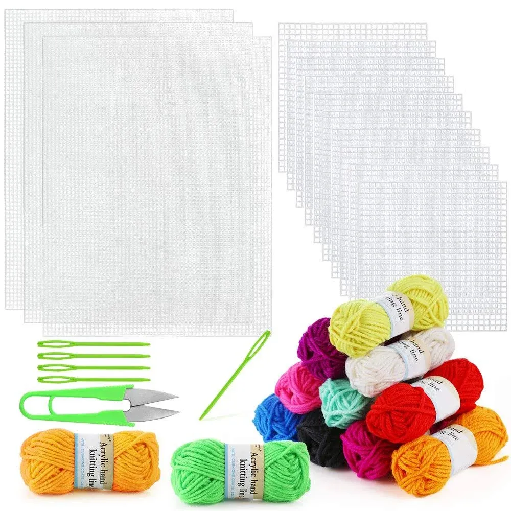  Mesh Plastic Canvas Sheets Kit Including 15 Pieces Clear Plastic 33 Pieces