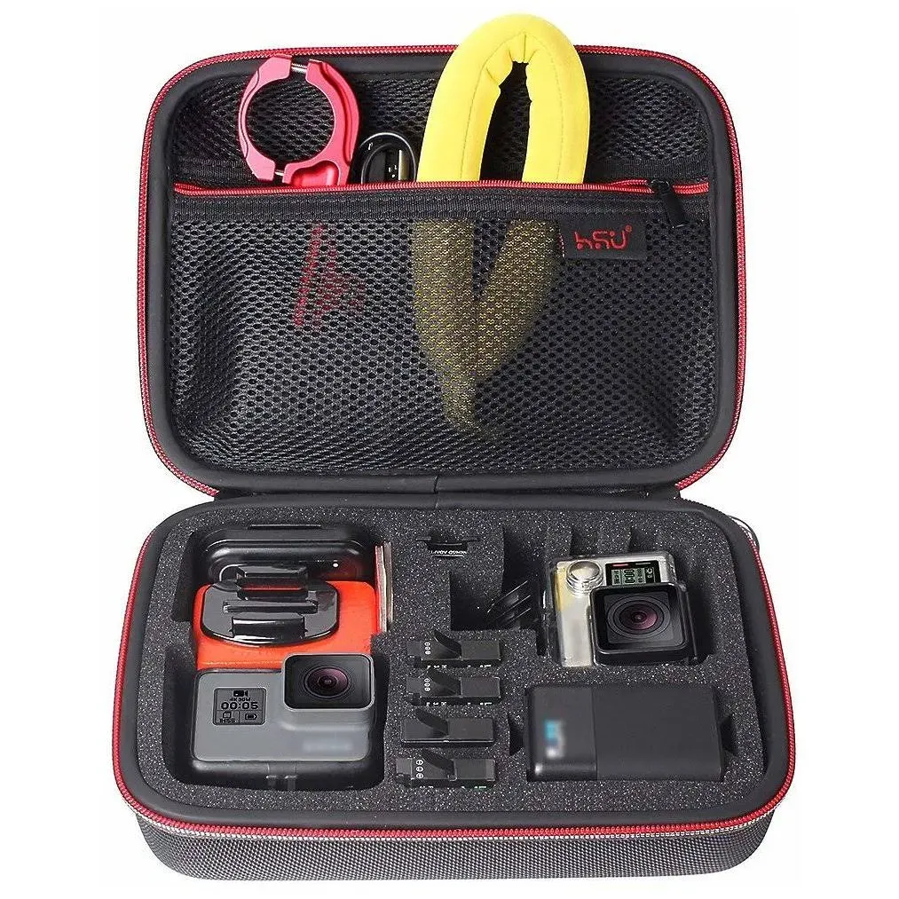 Middle Protective Carrying Case by Hsu for GoPro Hero 6,5, 4, LCD, Black, 3+, 3,