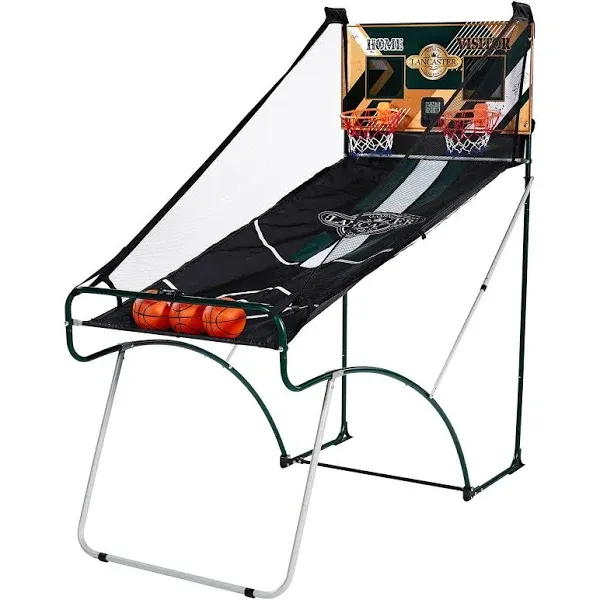 Lancaster Gaming Company Sports EZ-Fold 2 Player Indoor Arcade Dual Basketball Hoop Shot Game