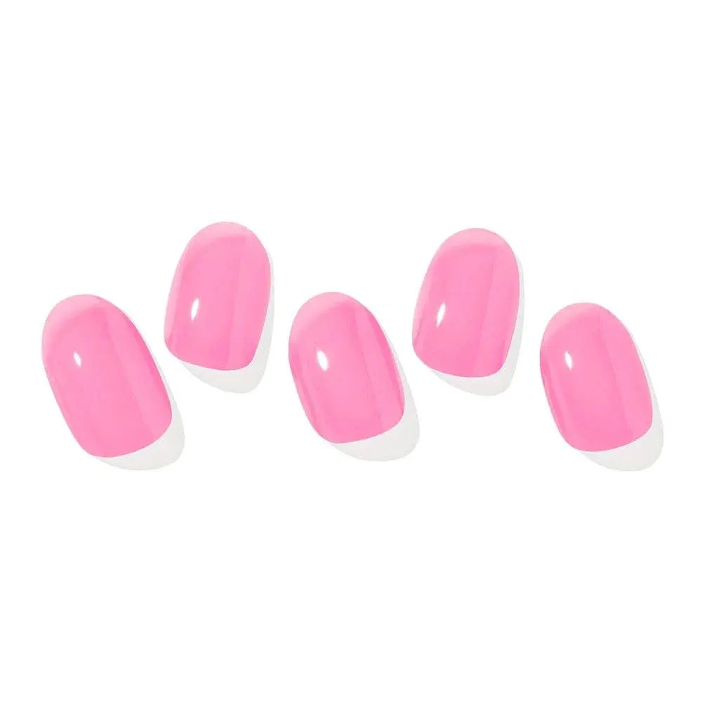 ohora Semi Cured Gel Nail Strips (N Tint High-teen) - Pink, Tint, Works with Any UV/LED Nail Lamps, Salon-Quality, Long Lasting, Easy to Apply & Remove - Includes 2 Prep Pads, Nail File & Wooden Stick