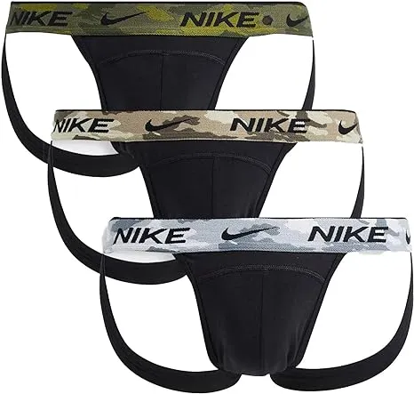 Nike Men`s Dri-FIT Essential Cotton Stretch Jock Strap 3 Pack