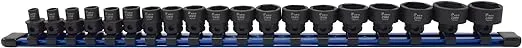 Astro Tools 78319 19pc 3/8" Drive 6-24mm Low Profile Nano Impact Socket Set - No Skips