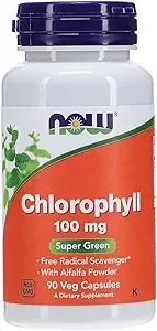 NOW Foods Chlorophyll, 100 mg, 90 Veg Capsules