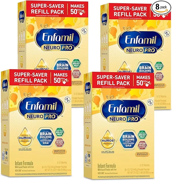 Enfamil Infant NeuroPro Baby Formula 31.4 oz Powder Refill Box 4 Pack