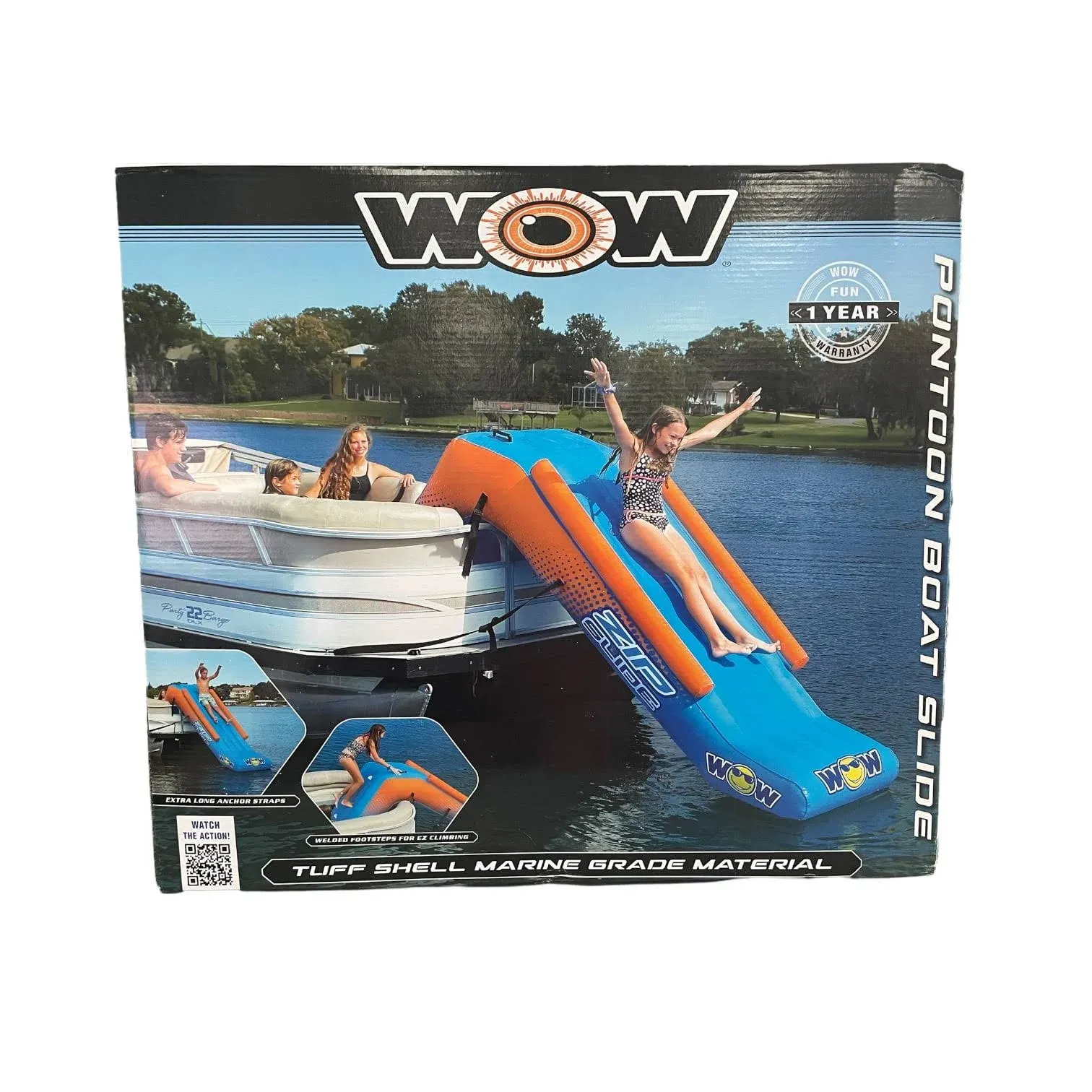 WOW Sports Large Inflatable Zip Slide for Pontoon Boats