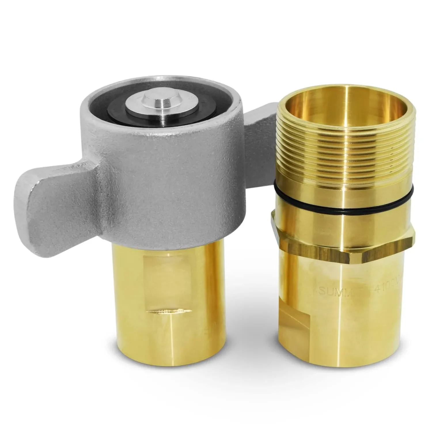 1" NPT Wet-Line Wing Nut Hydraulic Quick Disconnect Coupler Set