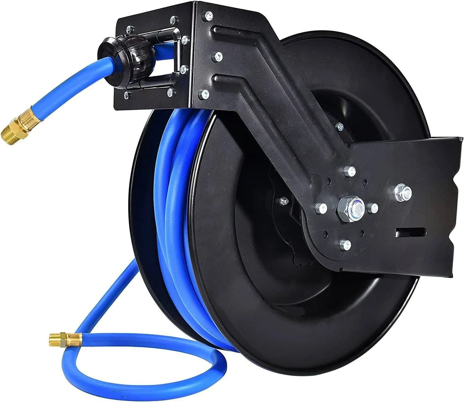 Aain AG40 Retractable Air Hose Reel, 1/2" inch x 50' ft Wall Mount Auto Rewind ...