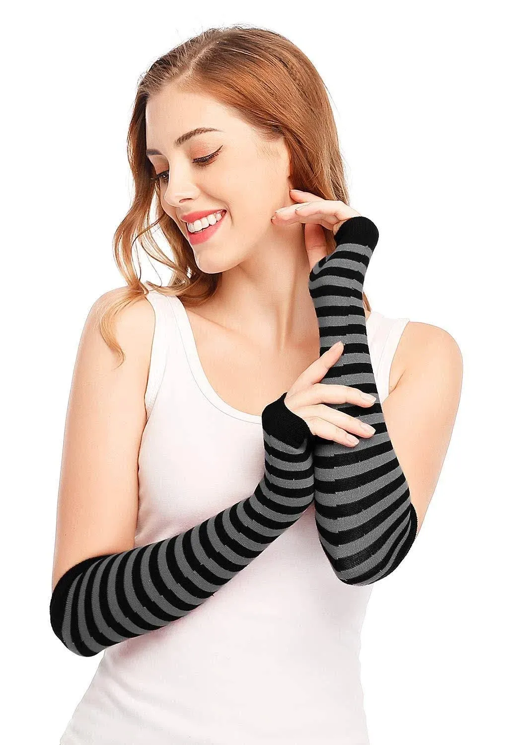 Bienvenu Punk Gothic Rock Long Arm Warmer Fingerless Gloves