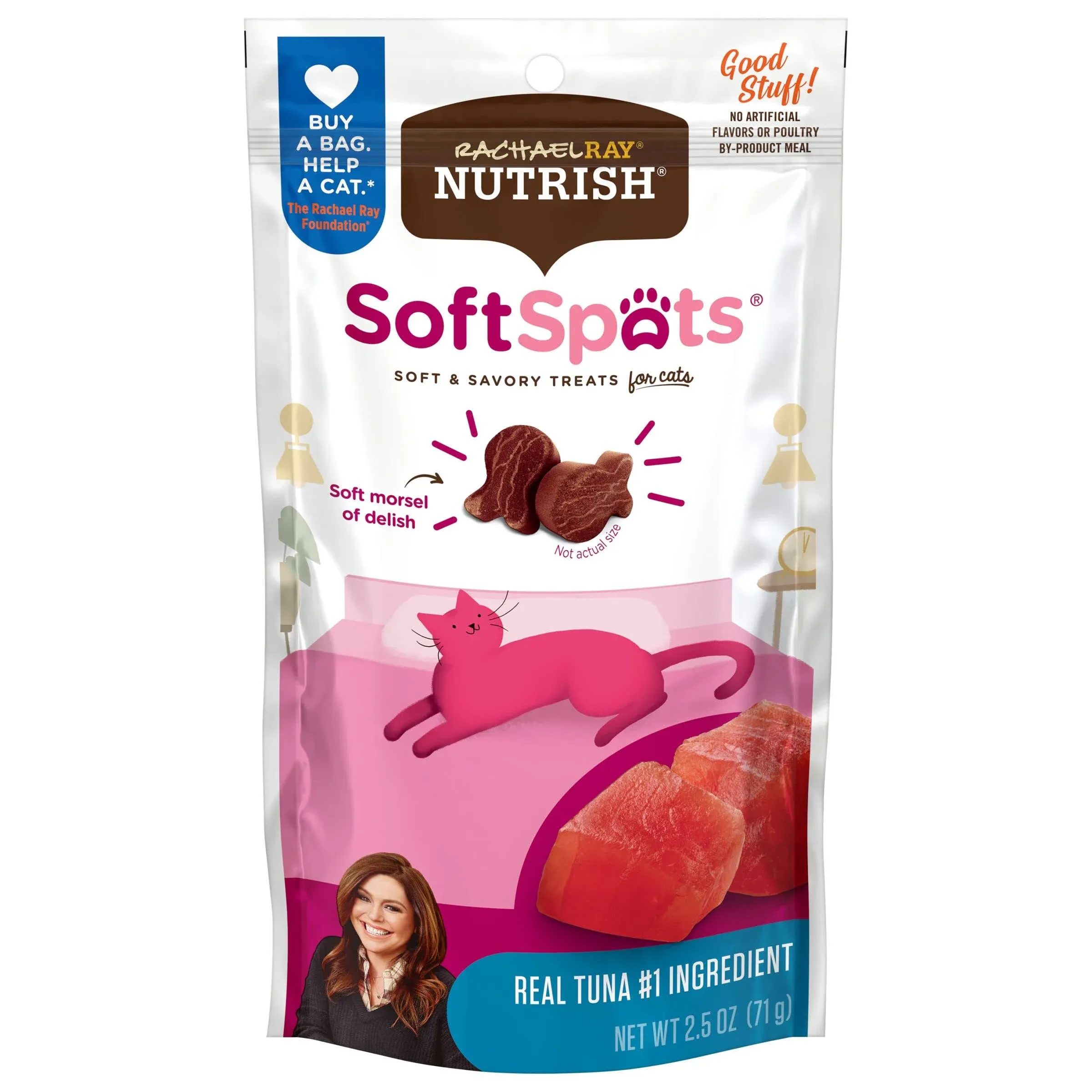 Rachael Ray Nutrish Soft Spots Tuna Cat Treats, 2.5-oz Bag, 12 Count