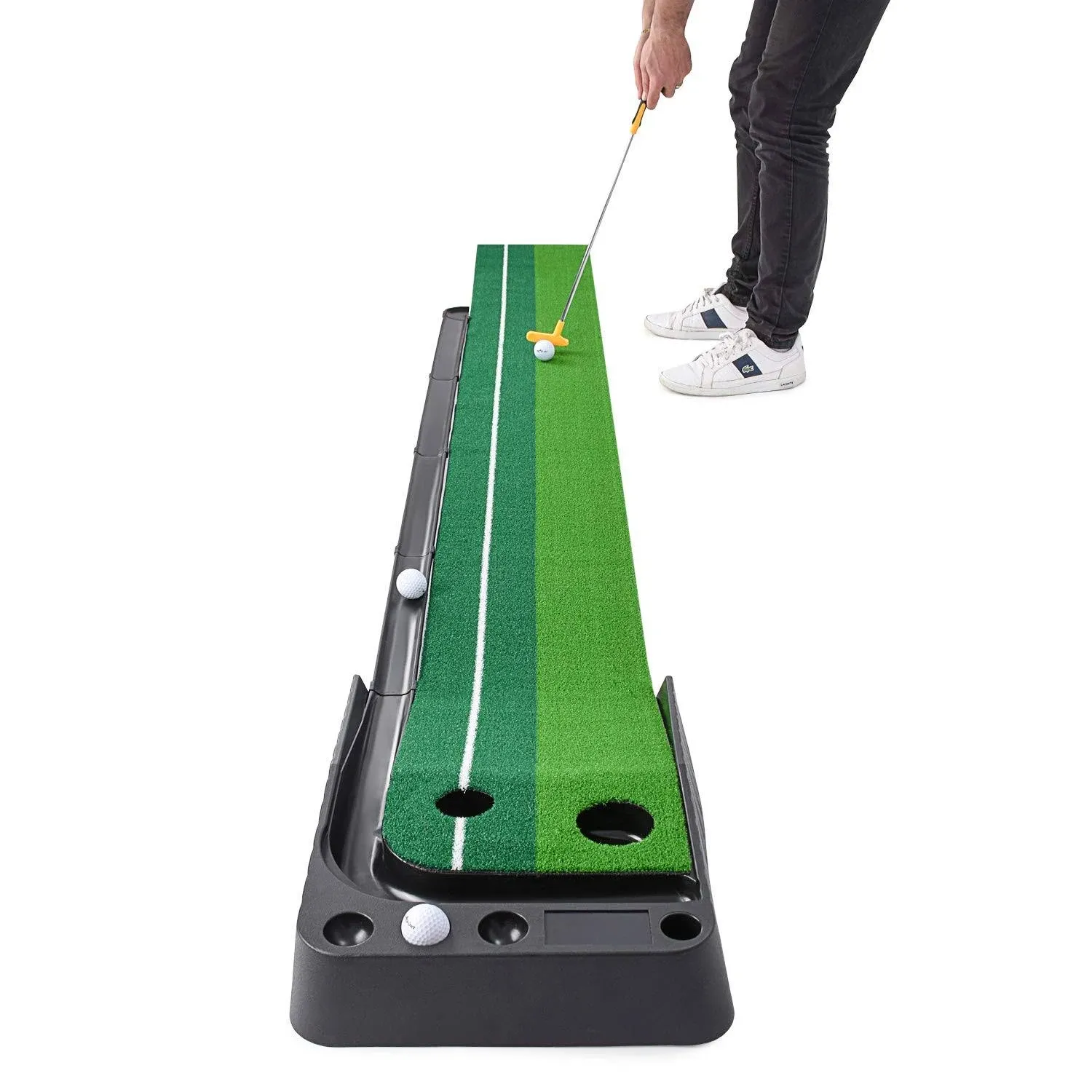 Abco Tech Indoor Golf Putting Green –Portable Mat with Auto Ball Return Function