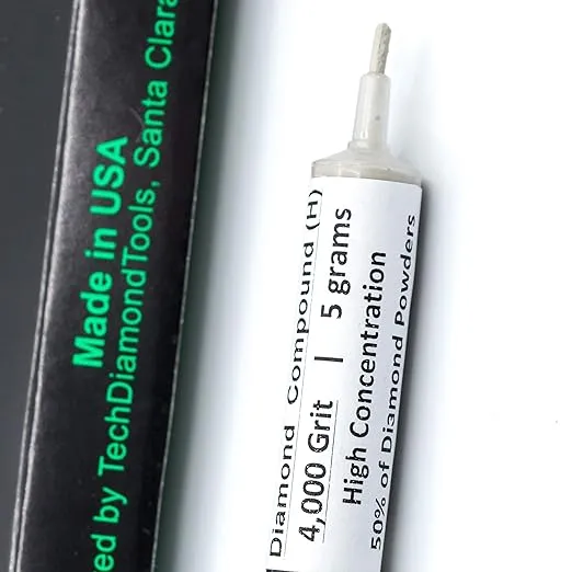 TechDiamondTools Diamond Polishing Compound Polishing Paste USA Made 4,000 Grit 2-4 Microns for Marble Glass Metal Rock Jewelry Resin Silver Chrome Gemstone with High Concentration of Diamond Powder
