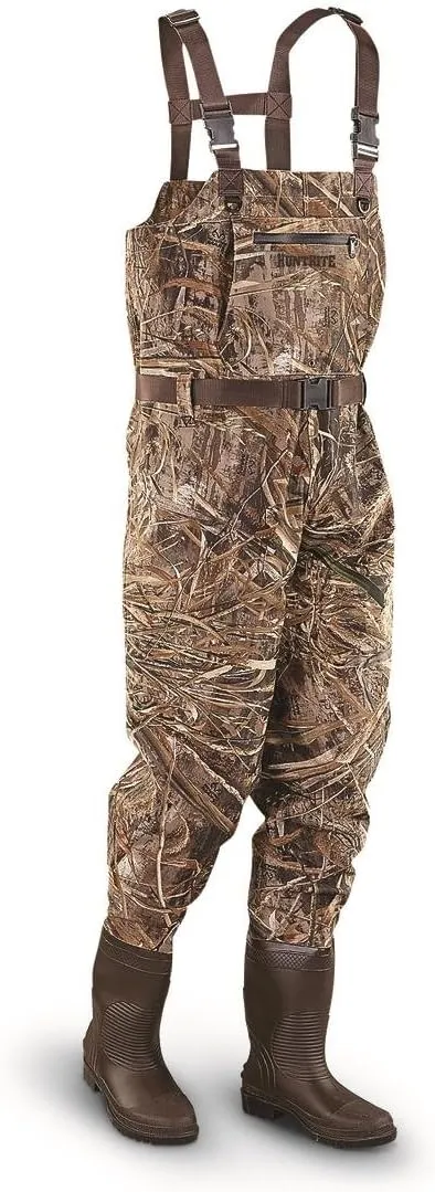 Polyester PVC Men’s Camo Chest Waders with Boots for Fishing and Hunting